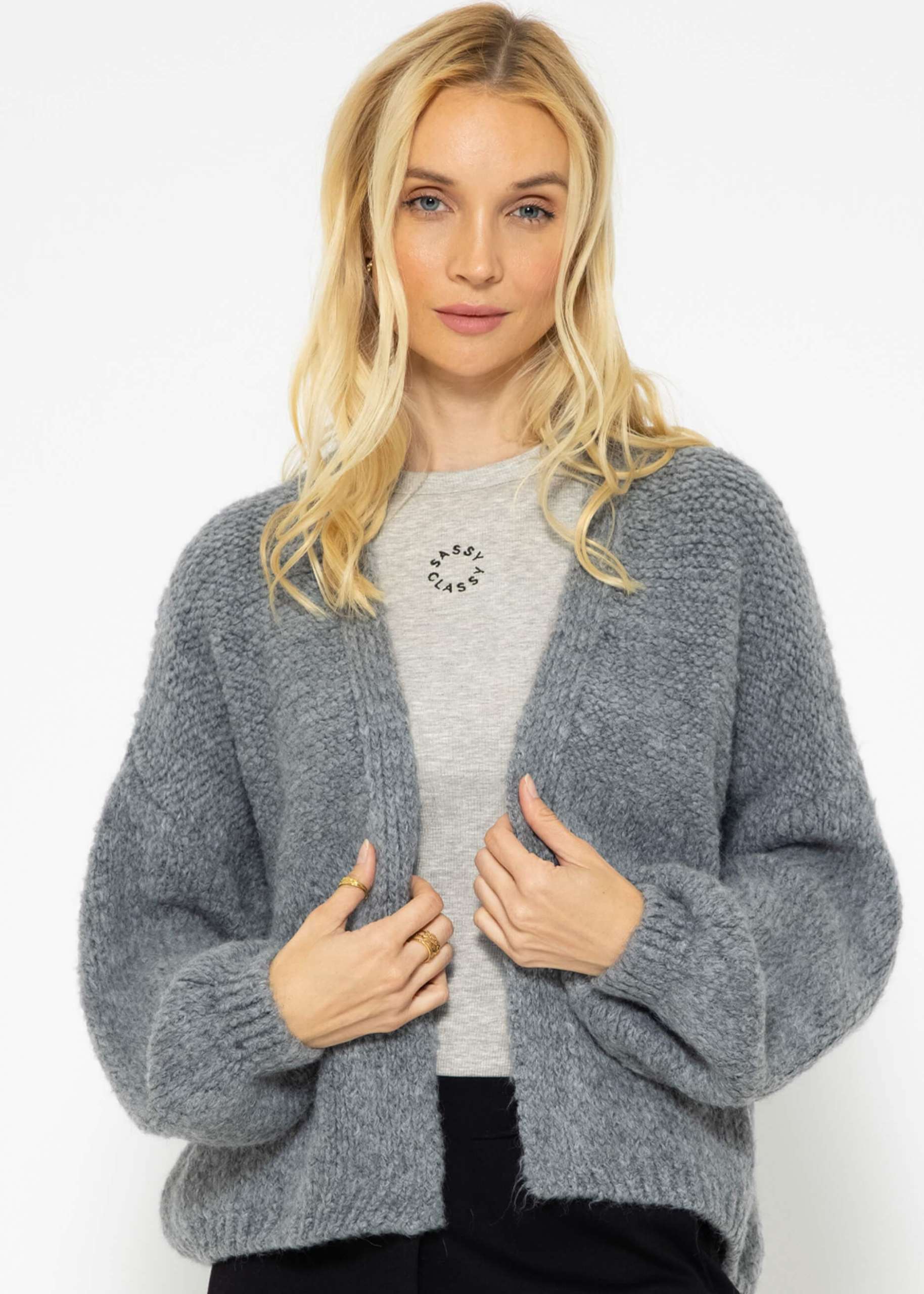 Flauschiger Cardigan - grau