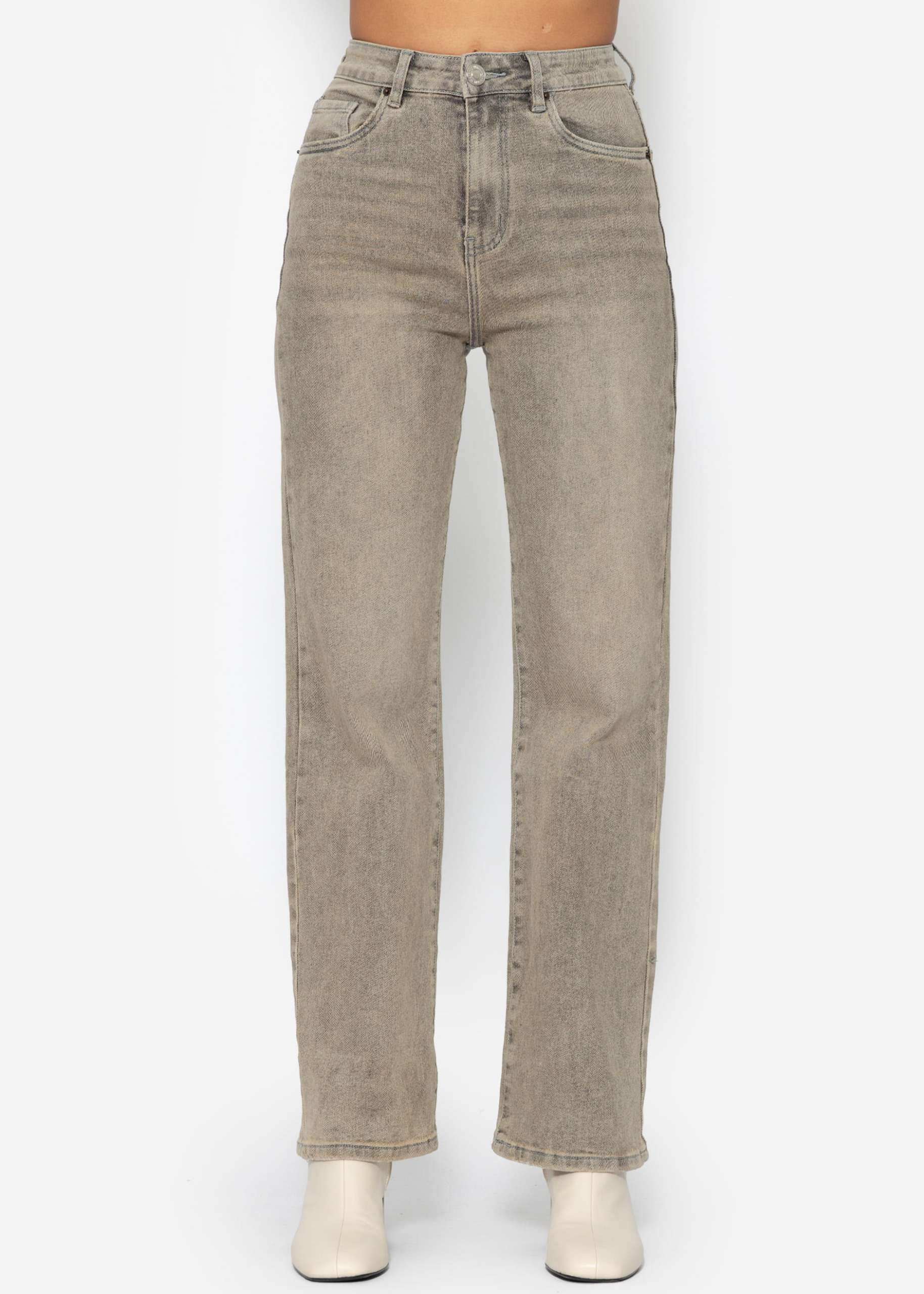 Straight Leg Jeans - greige