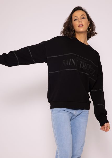 Lässiges Sweatshirt "SAINT TROPEZ", schwarz