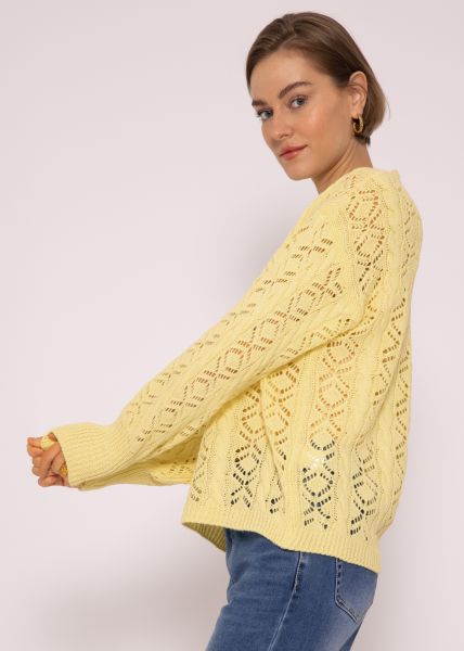 Crochet Pullover, gelb