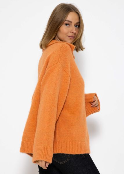 Oversize Pullover mit Kragen - apricot