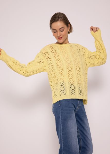Crochet Pullover, gelb