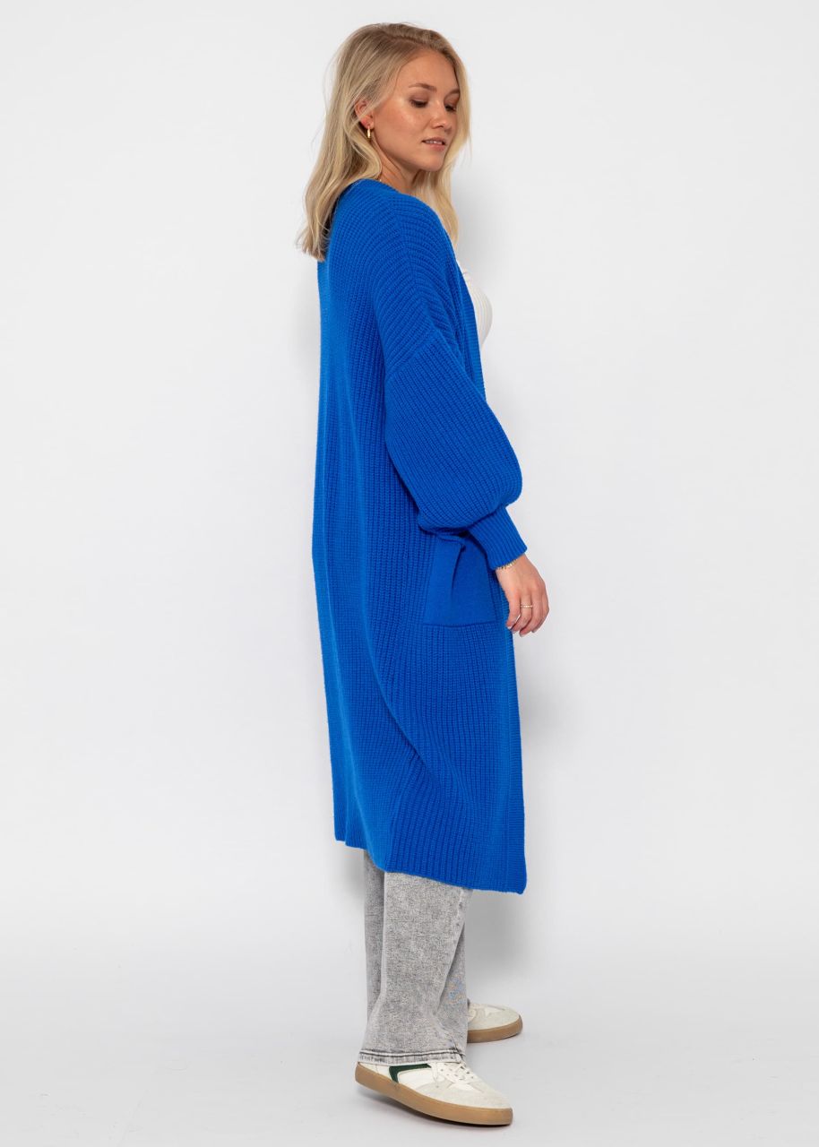 Langer super soft Cardigan mit Taschen - royalblau