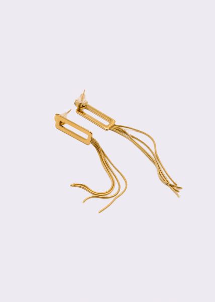 Ohrstecker mit 4 Kettengliedern, gold