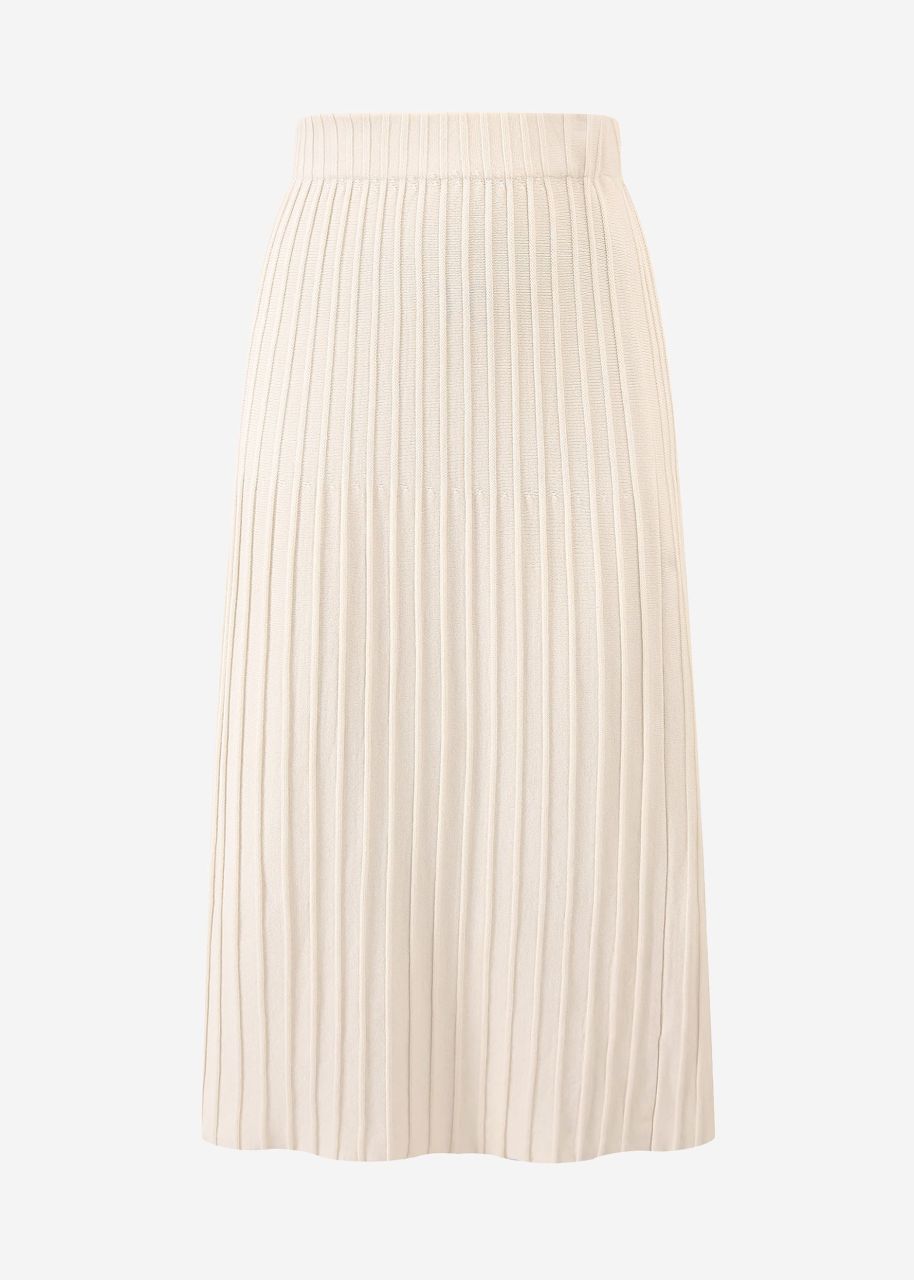 Plissierter Maxi Strick-Rock - offwhite