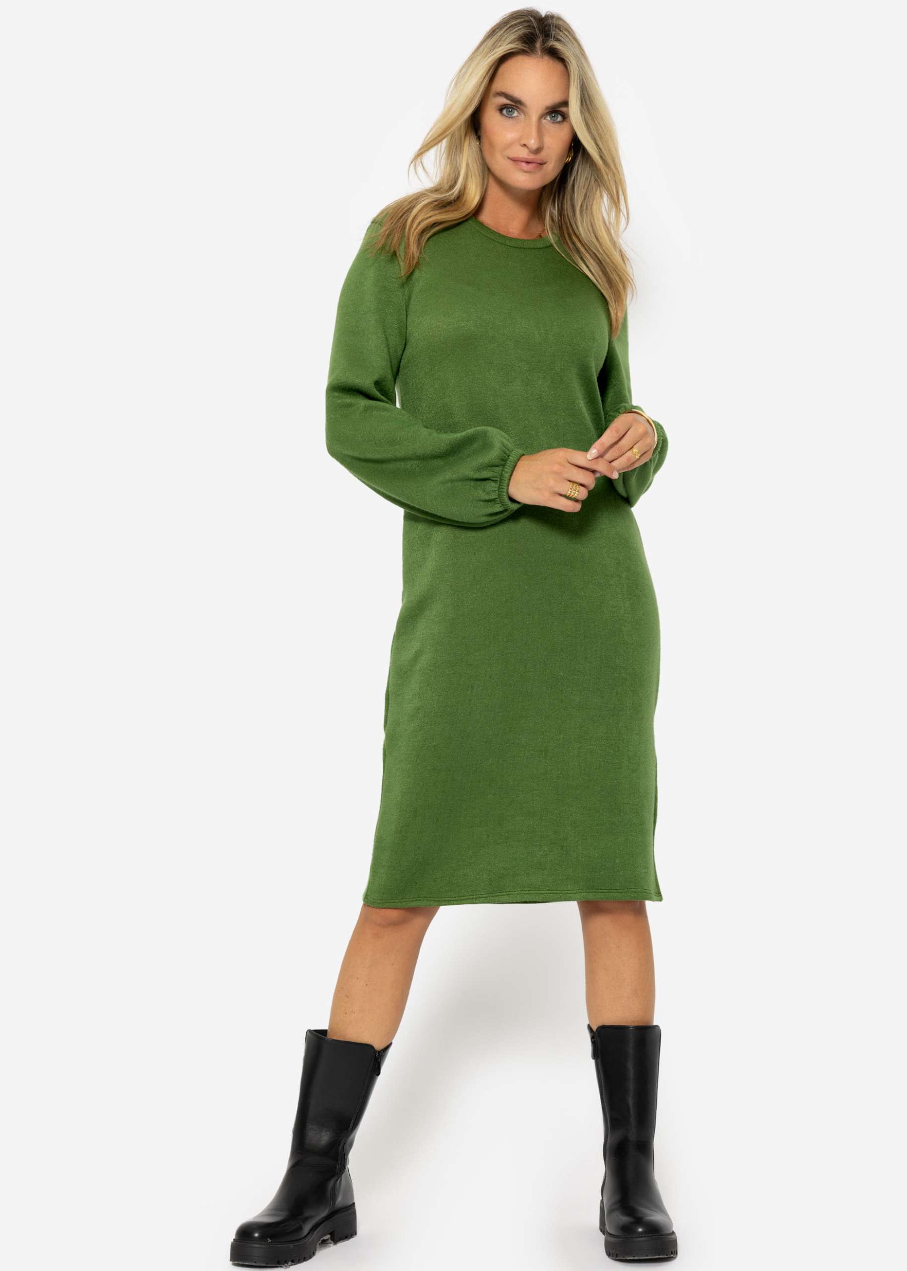 Super soft Jerseykleid in Midilänge - grün