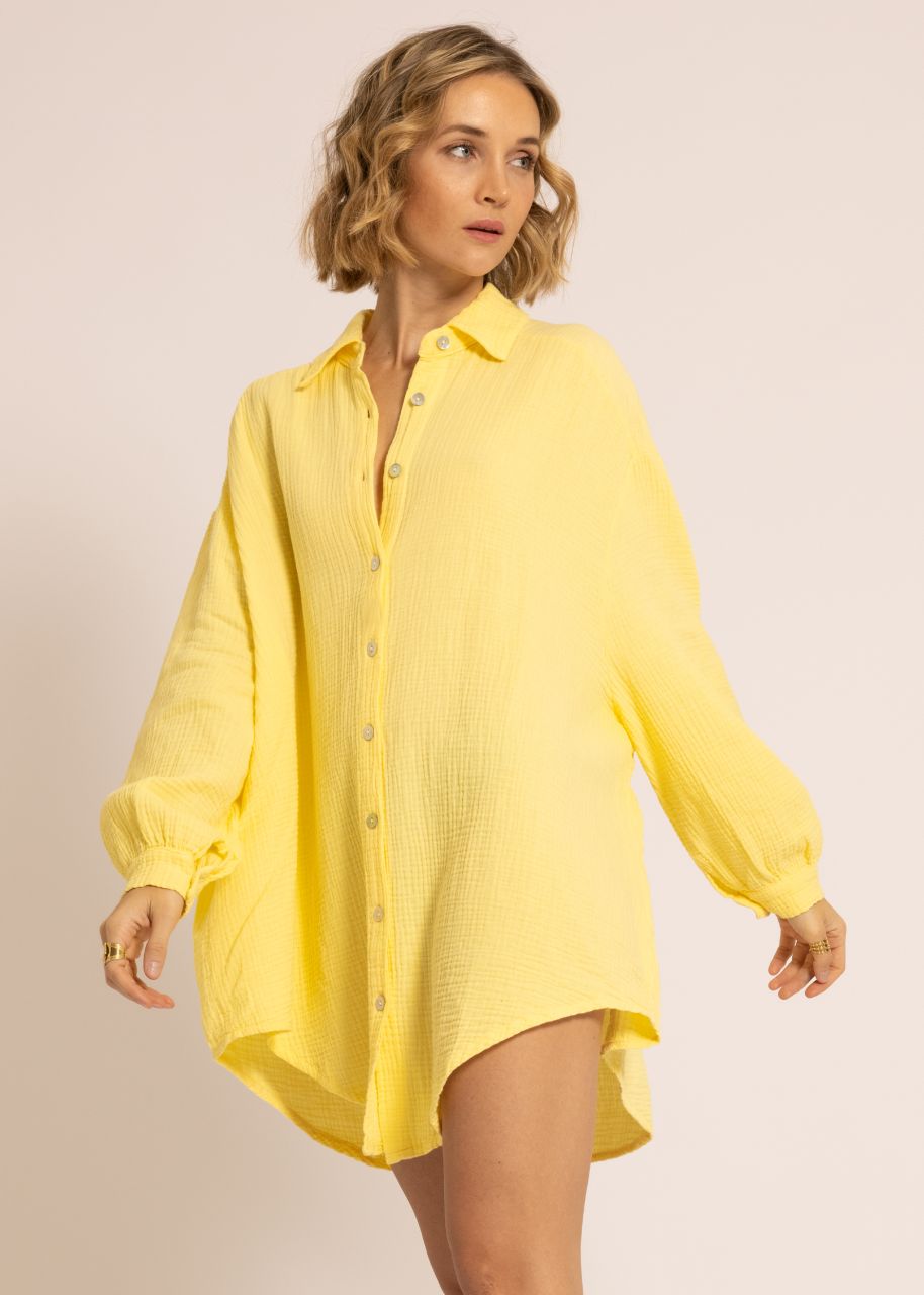 Ultra oversize Blusenhemd, gelb