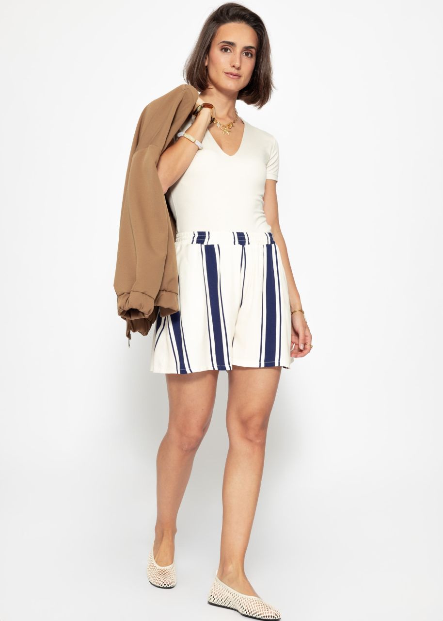 Gestreifte Shorts - dunkelblau