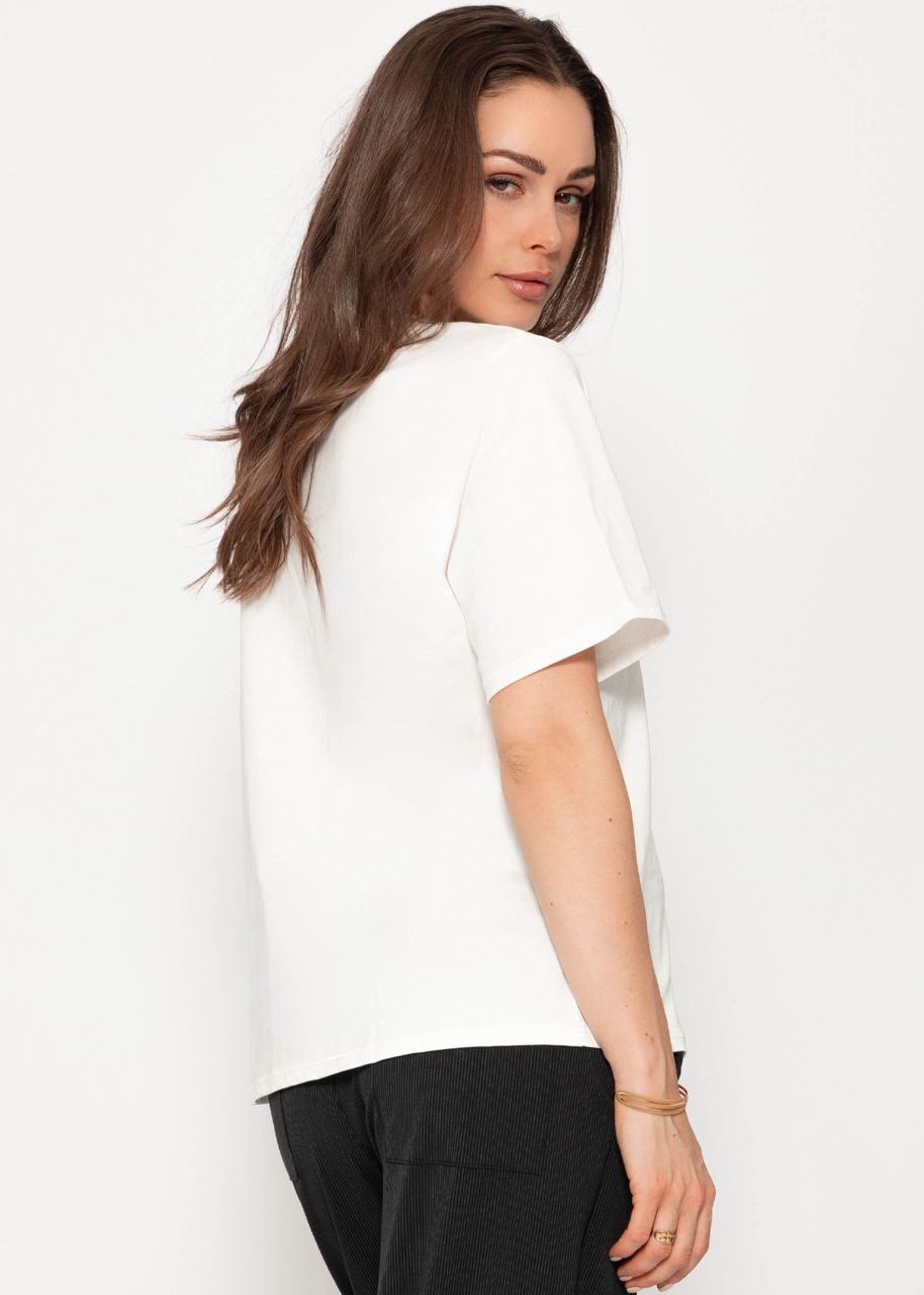 Oversize T-Shirt mit MALIBU Print - offwhite