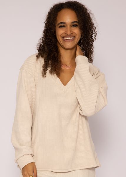 Lässiges Lounge-Shirt, hellbeige