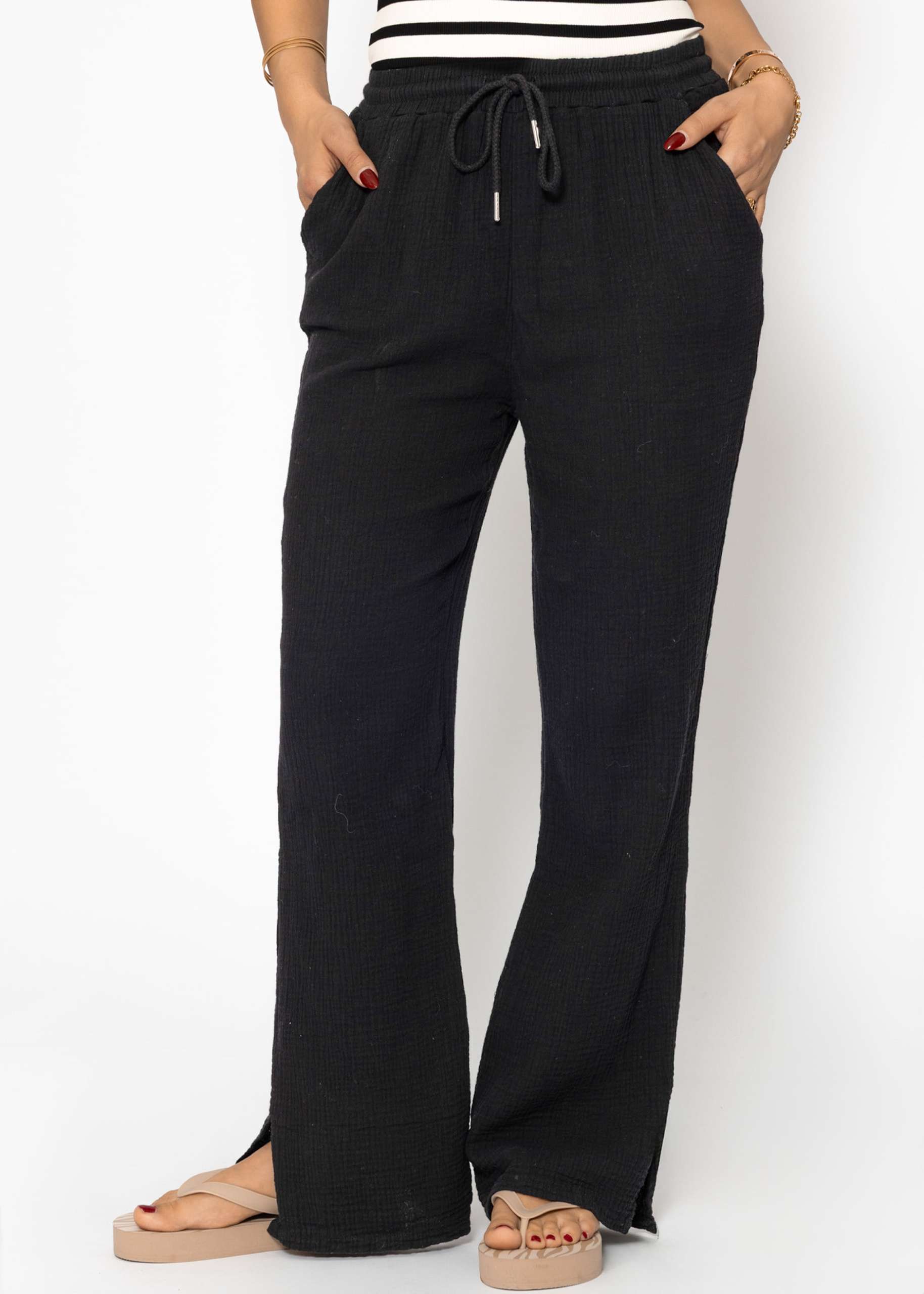 Musselin Pants, schwarz