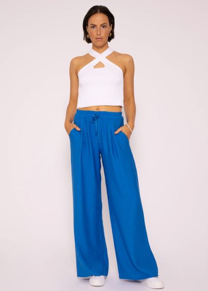 Schimmernde lässige Viskose Hose, royalblau