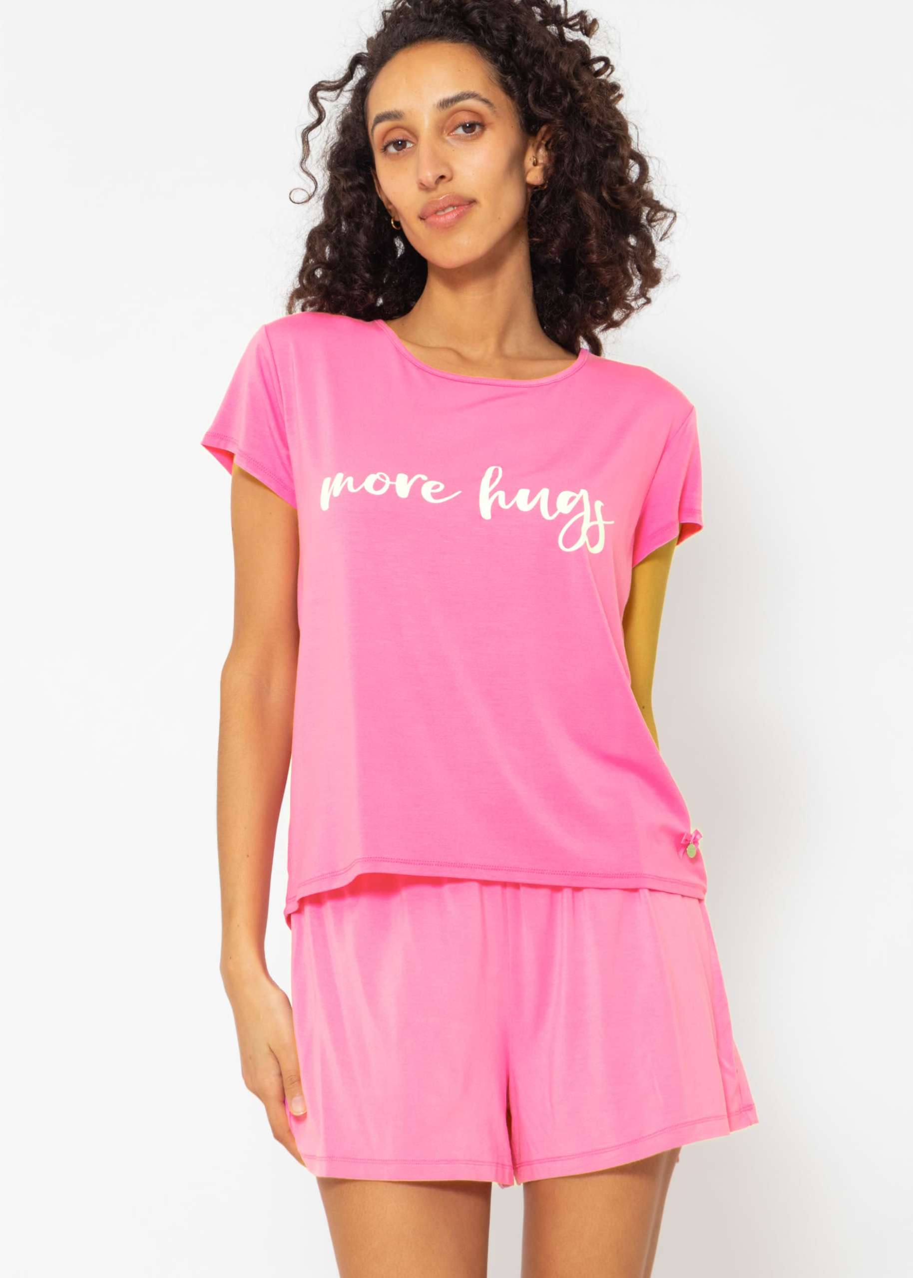 Pyjamashirt mit Print - pink