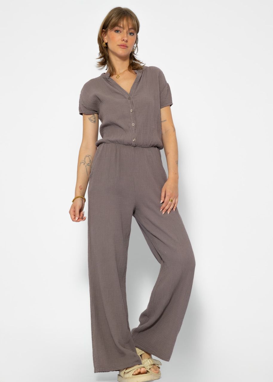 Casual Musselin Jumpsuit - taupe