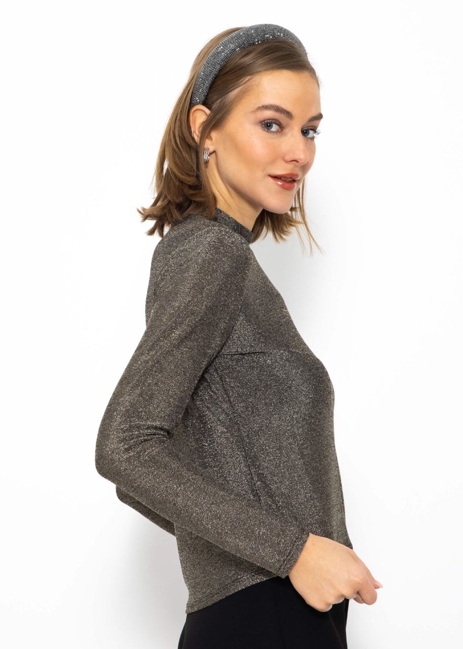 Glitzer Langarmshirt - silber