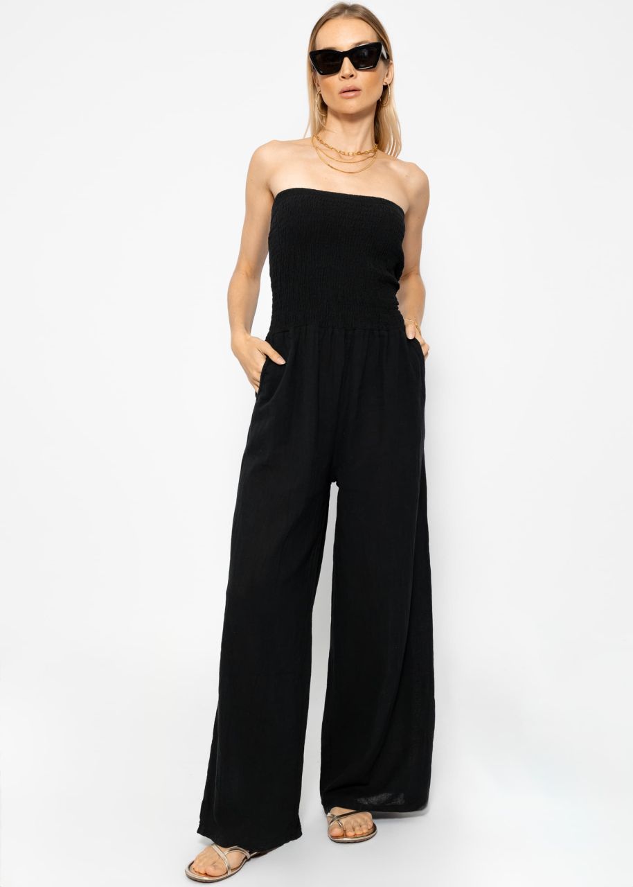 Schulterfreier Jumpsuit - schwarz