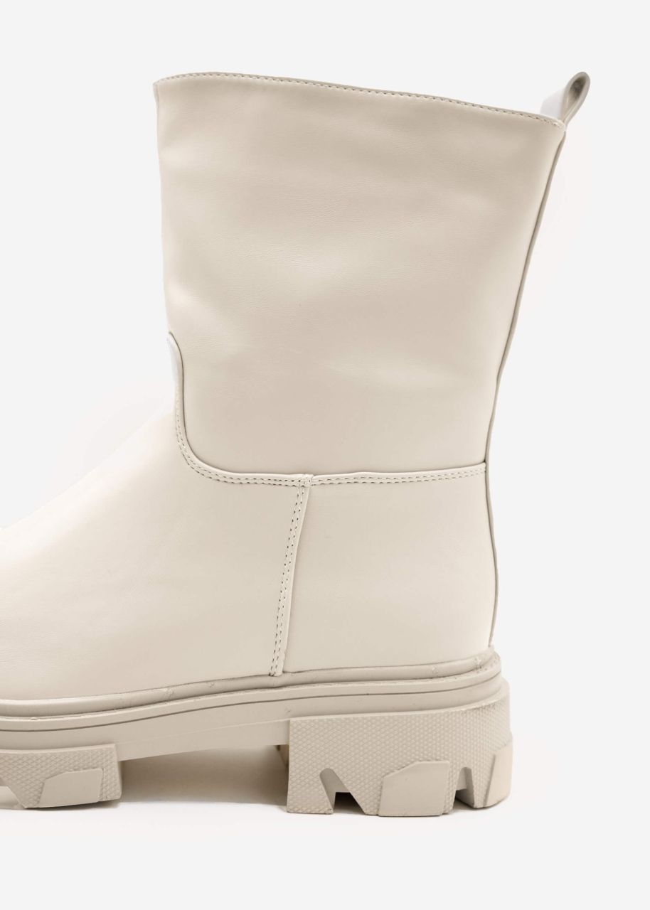 Combat-Boots, offwhite