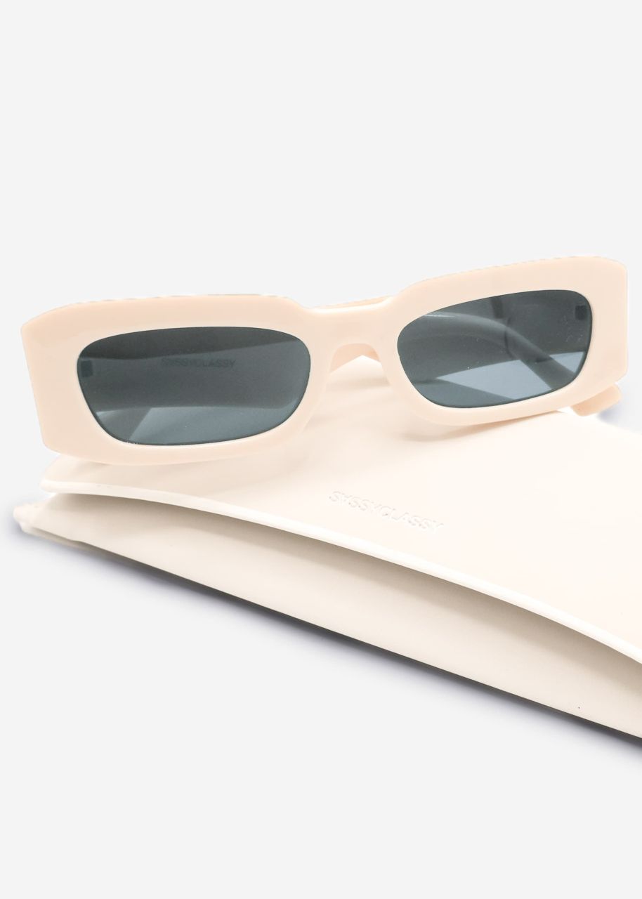 Sonnenbrille mit breiten Bügeln - beige