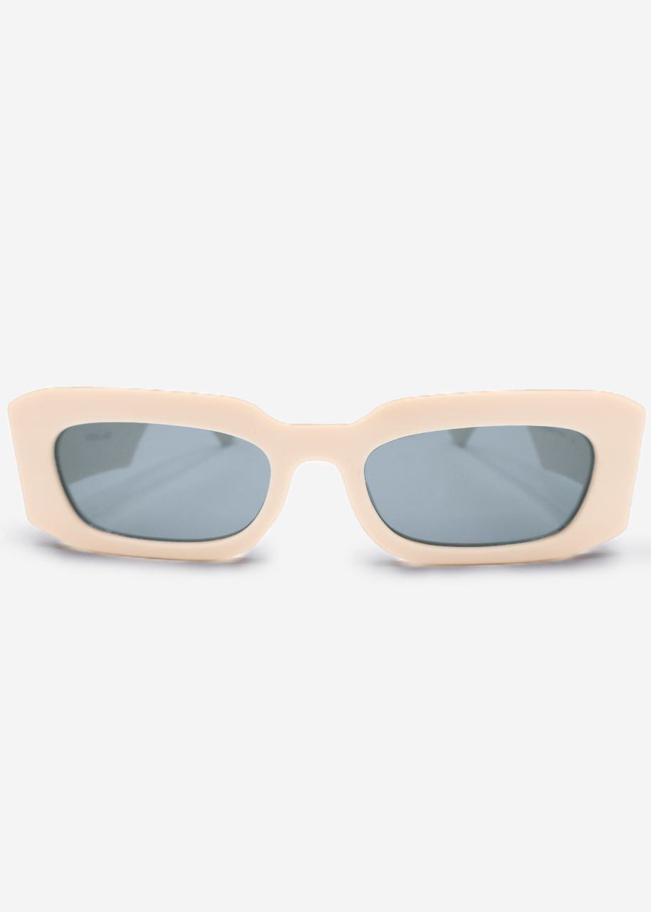 Sonnenbrille mit breiten Bügeln - beige