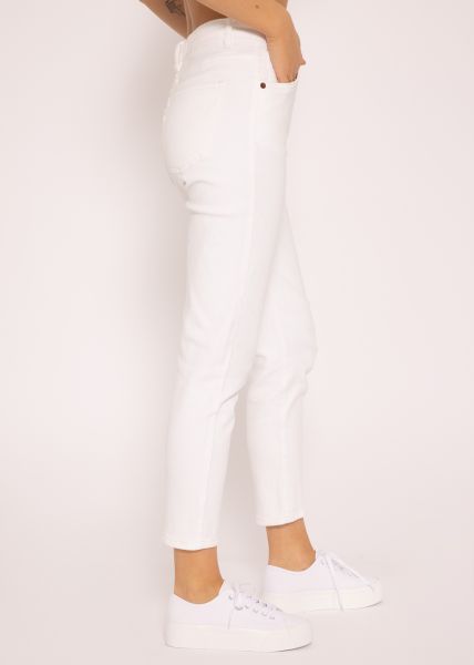 Kürzere Relax Fit Jeans, offwhite