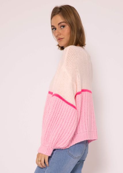 Lose fallender Cardigan - rosa