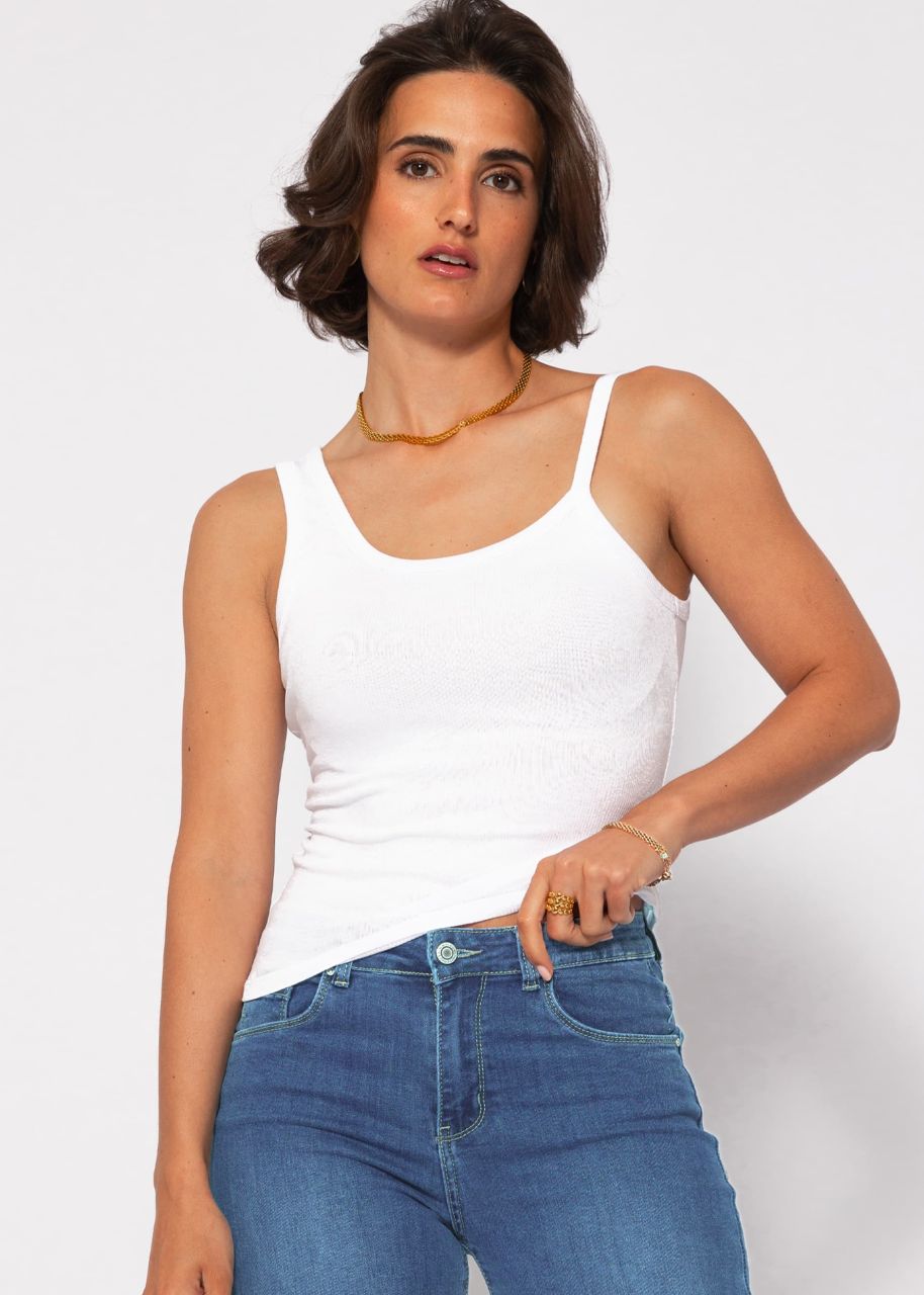 Asymmetrisches Tank Top - weiß