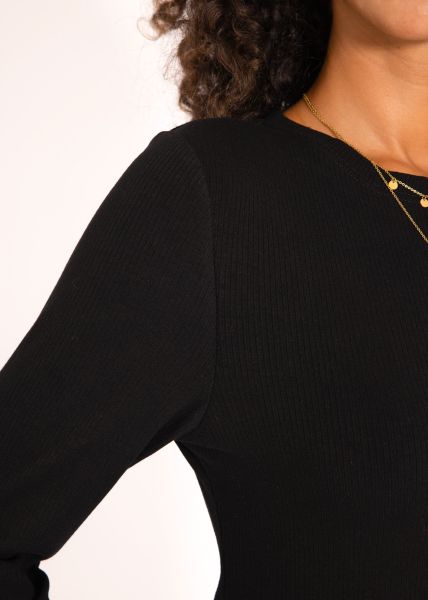 Lockeres Langarmshirt - schwarz