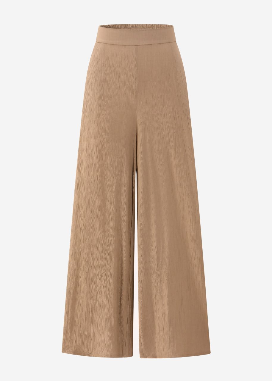 Lässige Hose in Crincle-Optik - hellbraun