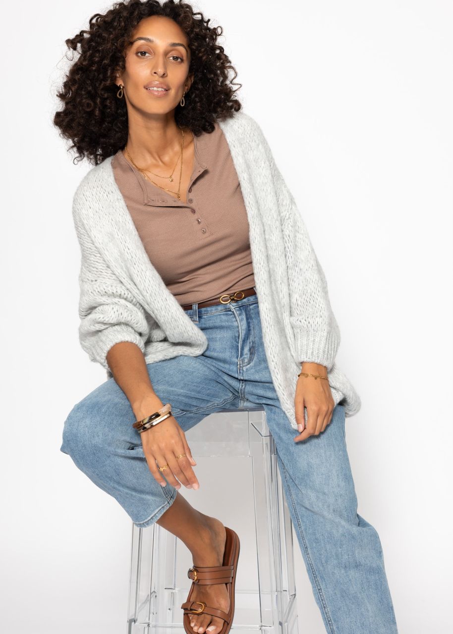 Oversize Cardigan - hellgrau