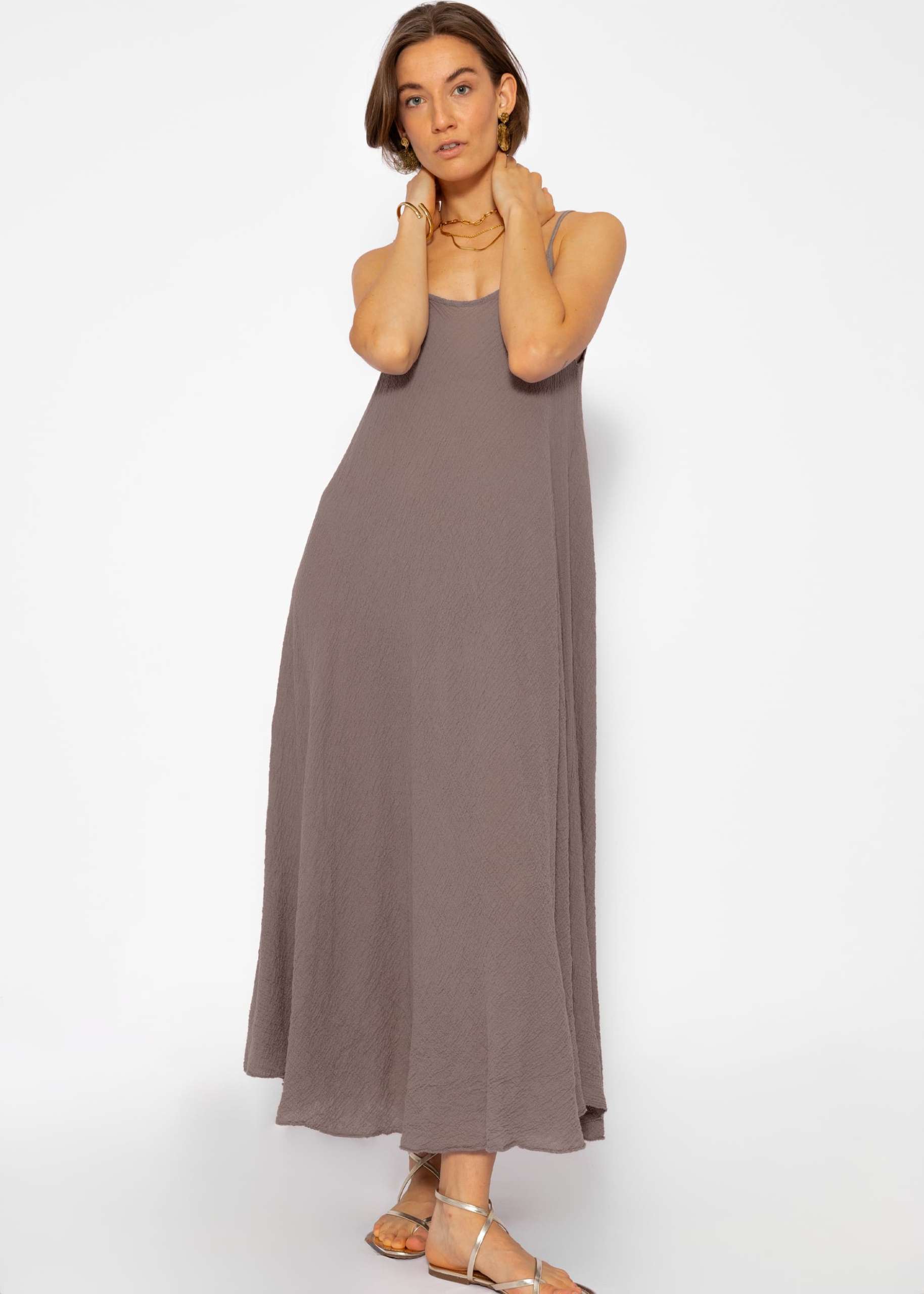 Musselin Beach Kleid - taupe