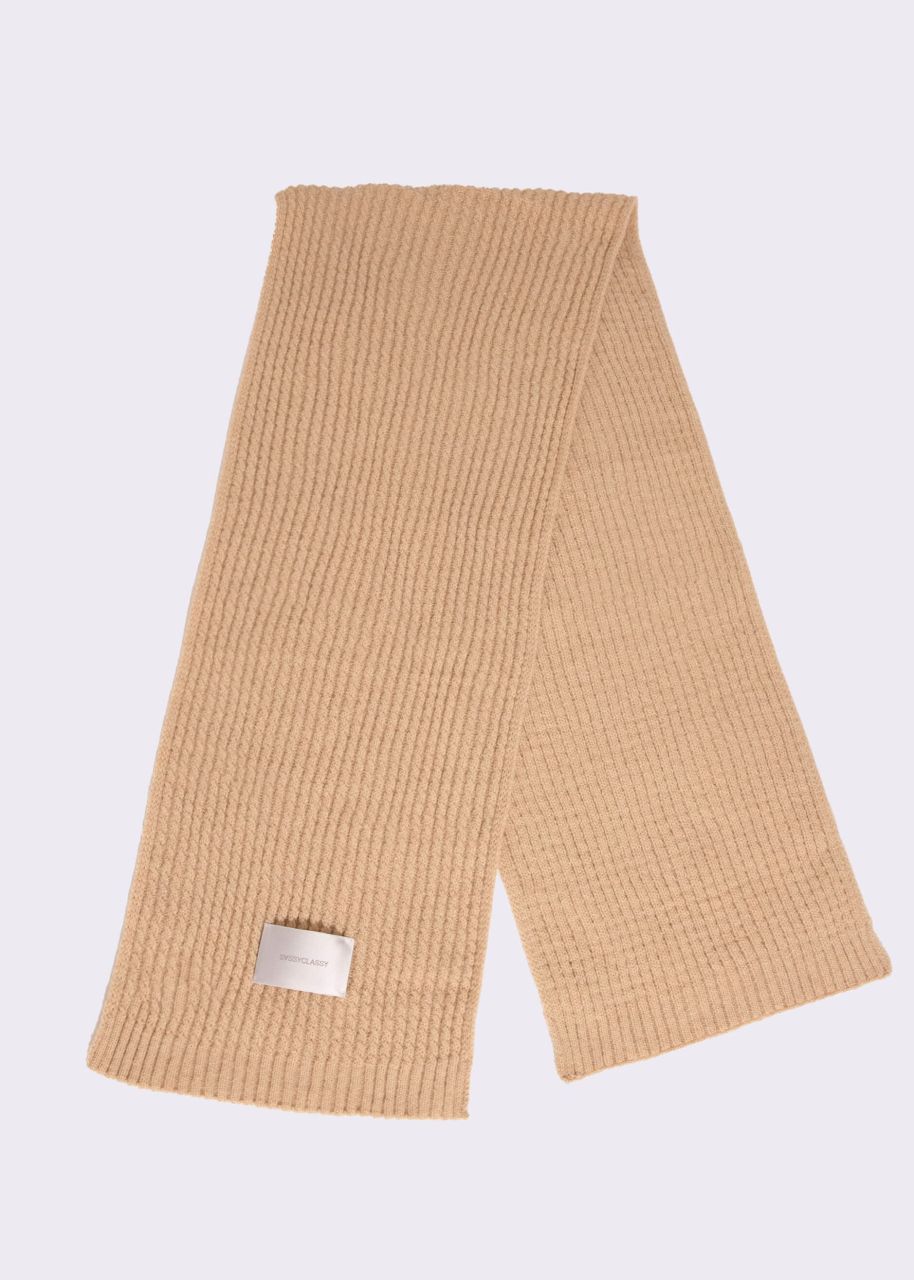 Gerippter Strickschal - beige