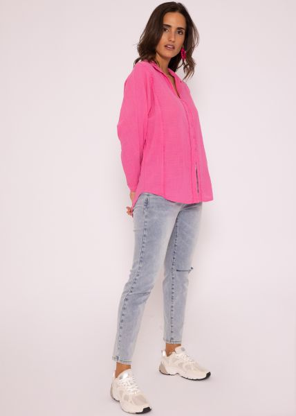 Leicht transparente Bluse, pink