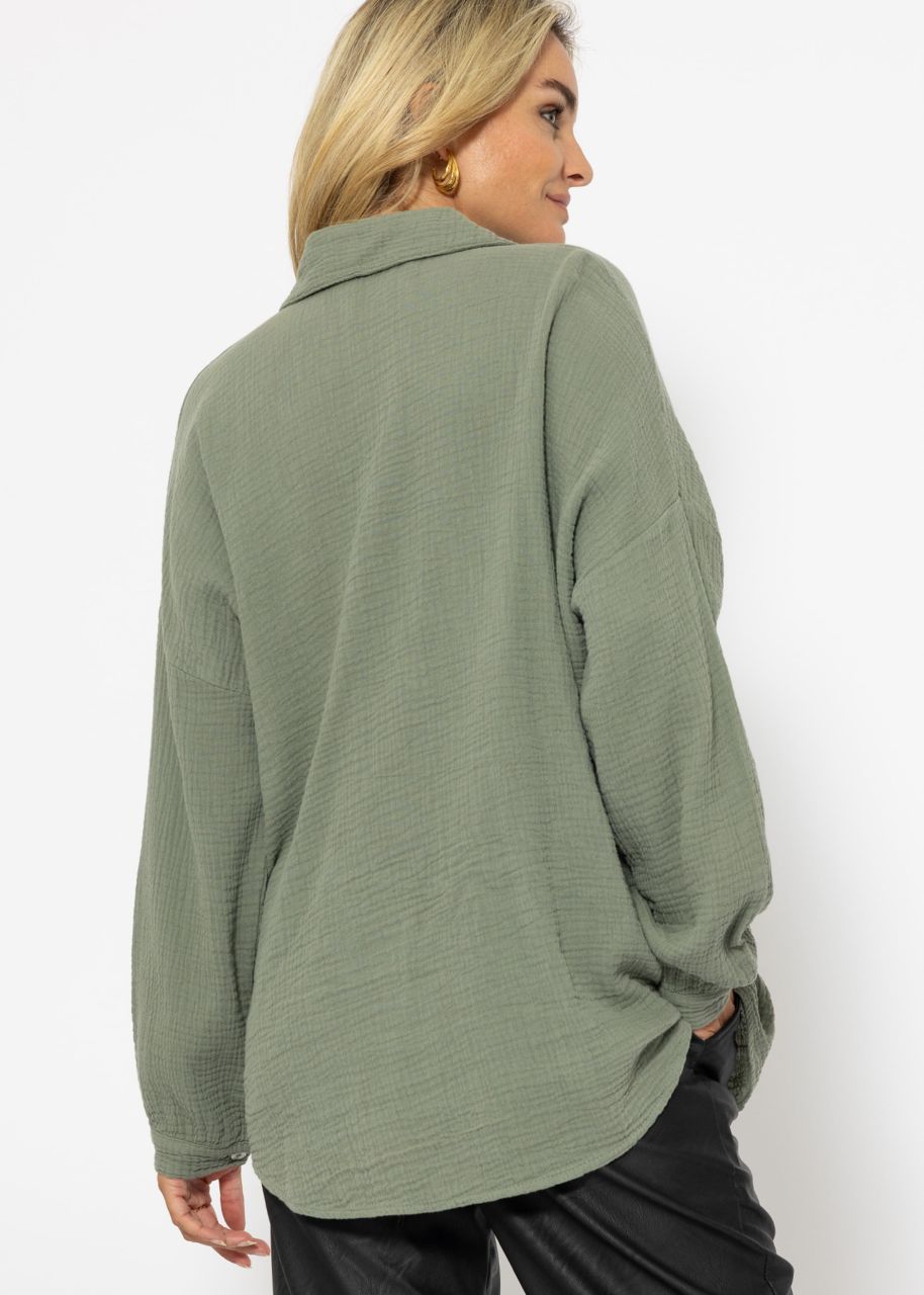 Musselin Bluse im Regular Fit - khaki