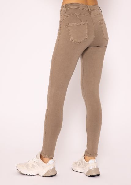 Stretchy Push Up Jeans, taupe