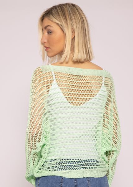 Netz Pullover, hellgrün