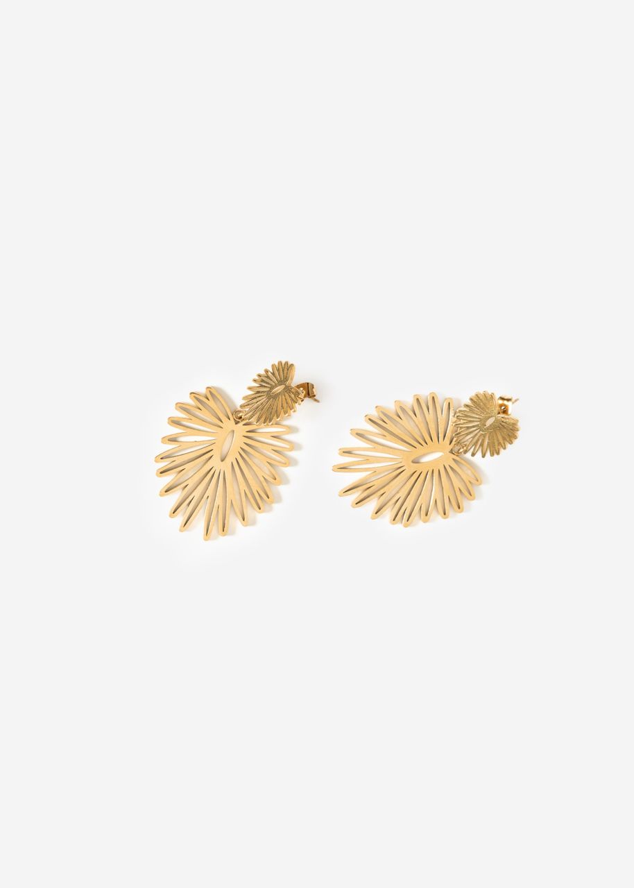 Ohrstecker mit Blatt-Anhänger - gold
