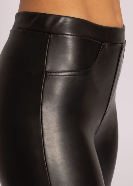 Thermo-Leggings mit Absteppung, schwarz