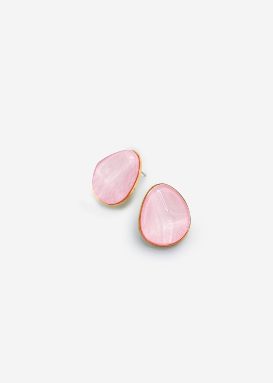 Ohrstecker mit rosa Schmuckstein - gold