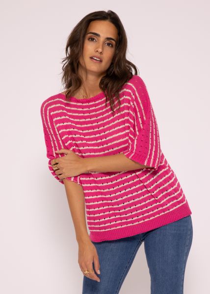 Oversize Halbarm Pullover, pink