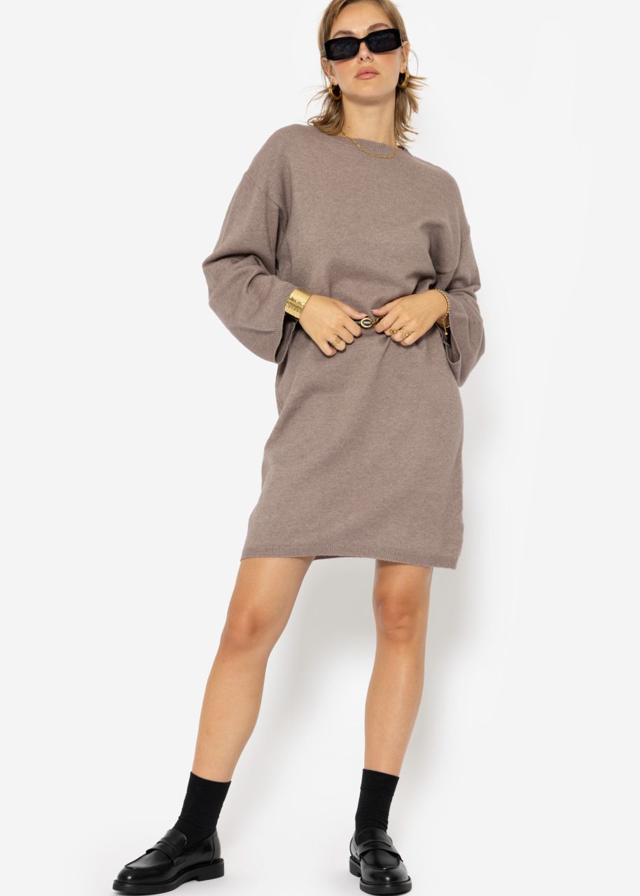 Oversize Kleid in Strick - taupe