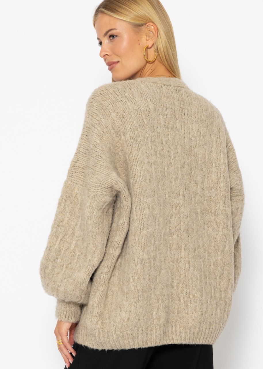 Jessica Haller Oversize Cardigan mit Struktur - beige