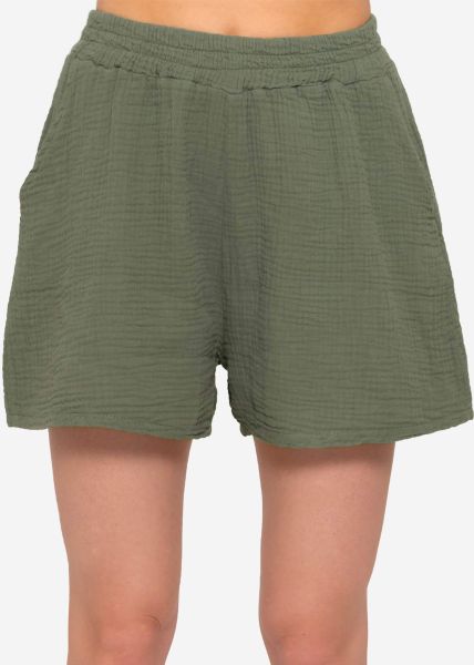 Musselin Shorts, khaki