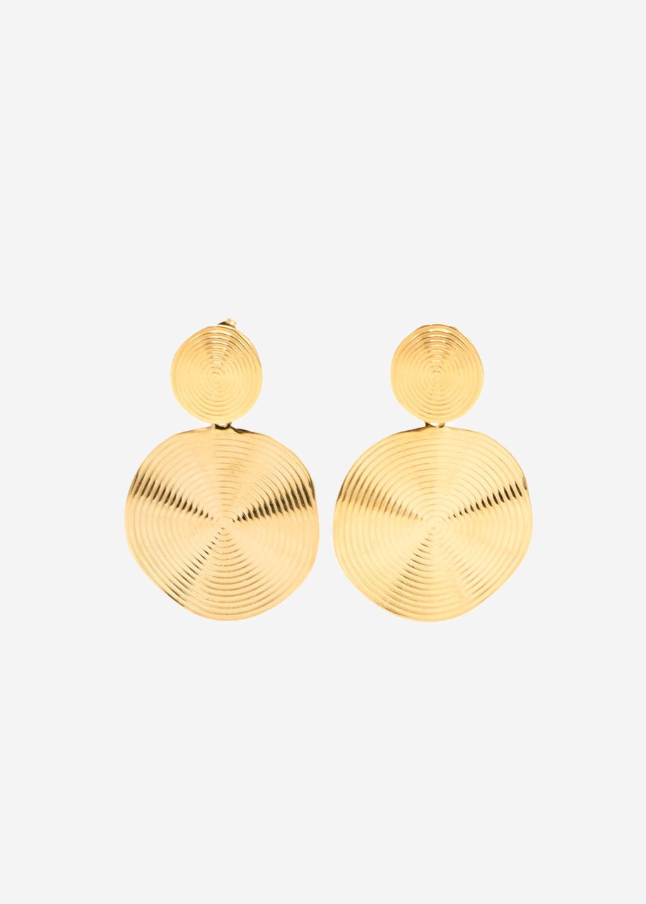 Kreis Ohrringe mit Struktur - gold