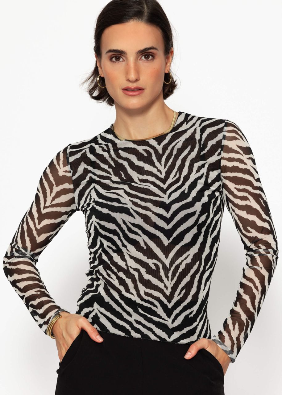 Zebra Mesh Shirt - schwarz