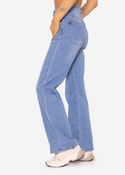 Jeans mit weitem Bein, hellblau