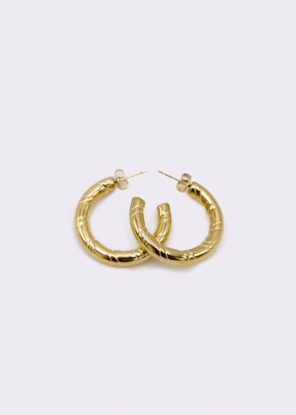 Creolen mit Riffelung, gold