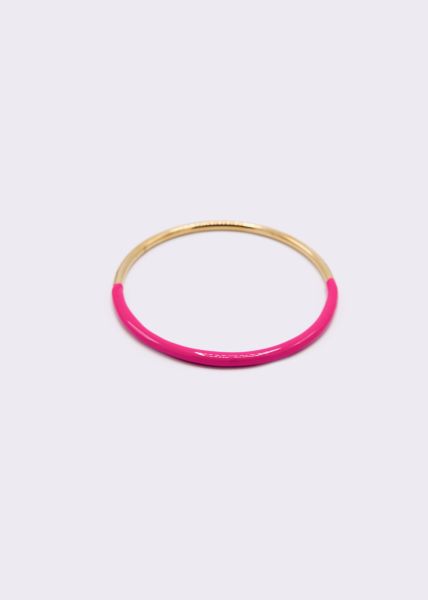 Armreif gold mit Emaille, pink