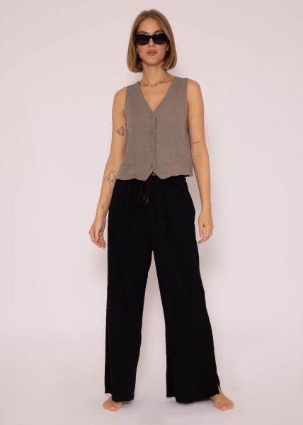 Musselin Anzugweste, taupe