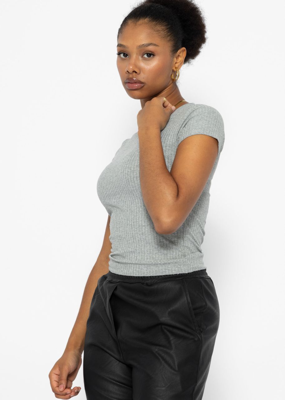 Crop-Shirt, grau