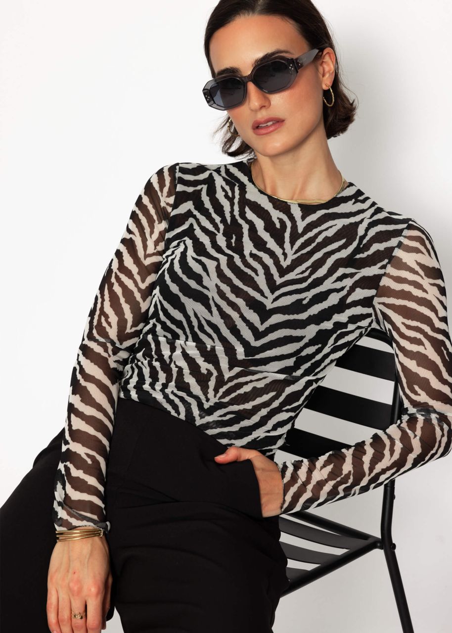 Zebra Mesh Shirt - schwarz